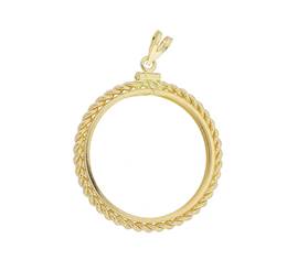 MAPLE 1/2 OZ ROPE COIN FRAME 18773-14K