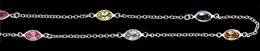 STERLING MULTI-COLOR OVAL BEZEL CHAIN 26246-SS