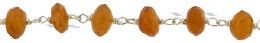 PIGTAIL SILVER CHAIN 4MM CARNELIAN BEADS 28773-SS