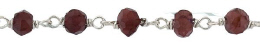 PIGTAIL STERLING CHAIN 4MM GARNET BEADS 28774-SS