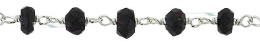 PIGTAIL SS CHAIN 4MM BLACK SPINEL BEADS 28779-SS
