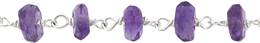 PIGTAIL SS CHAIN 4MM AFRICAN AMETHYST 28806-SS