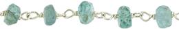 PIGTAIL SS CHAIN 4MM GREEN APATITE BEADS 28808-SS