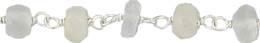 PIGTAIL SILVER CHAIN 4MM WHITE MOONSTONE 28815-SS