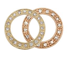 Vermeil Cubic Zirconia Circle Connectors