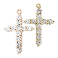 VERMEIL CUIBIC ZIRCONIA FILIGREE CROSS 29397-VM