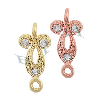 Vermeil Cubic Zirconia Drop Connectors