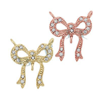 Vermeil Cubic Zirconia Bow Connectors (B)
