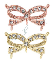 Vermeil Cubic Zirconia Bow Connectors (C)