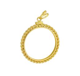 LIBERTY $5 ROPE COIN FRAME 9722-14K