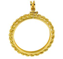 PANDA 1 OZ ROPE COIN FRAME 9738-14K