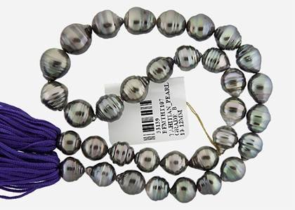 drop shape pearl tahitian pearl graduated 10-12mm