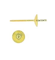 14KY 5MM CUP PEARL CUP EARRING WITH THREADED POST