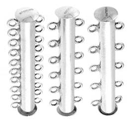 STERLING SILVER 5 ROWS TUBE CLASPS