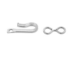 Sterling Silver Hook and Eye Clasp 13mm