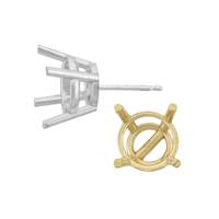 10k Gold 4 Prong Round Earring Setting