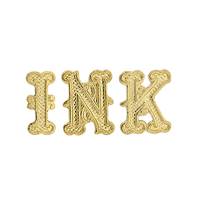 14KY Gold Initial Gothic Font Height 6.44mm