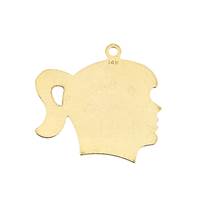 14K Girl Head Charm C-6