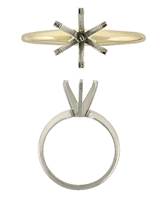 14K Round 6 Prongs Heavy Solitaire Rings