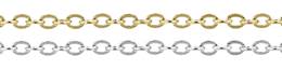 14K Gold Chain 1.04mm Width Flat Round Cable Chains