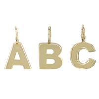 14K Thick Block Style Letter Charm