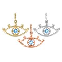 14K Diamond Evil Eye Charm