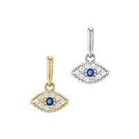 Cubic Zirconia Evil Eye Sapphire Stone Charm