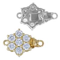 14K Diamond Lab Grown Flower Pearl Clasp