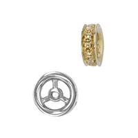 14K Diamond Roundel Bead