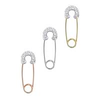 14K Diamond Safety Pin