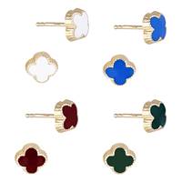 14K Enamel Stud Earring