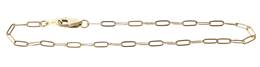 14K Flat Elongated Cable Chain Bracelet