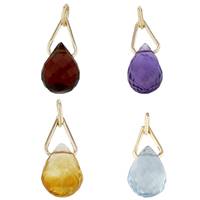 14K Drop Gemstone Charms