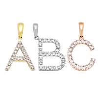 14K Diamond Large Initial Charm