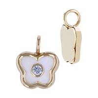 14K Mother Of Pearl Butterfly Charm