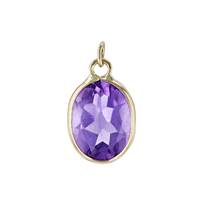 14K Amethyst Oval Bezel Charm February Birthstone