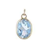 14K Blue Topaz Oval Bezel Charm December Birthstone