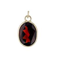 14K Garnet Oval Bezel Charm January Birthstone