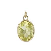 14K Lemon Quartz Oval Bezel Charm November Birthstone