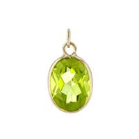 14K Peridot Oval Bezel Charm August Birthstone