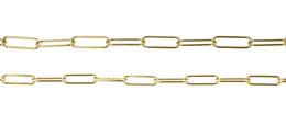 14K Gold Chain 8mm Width Elongated Paperclip Chain