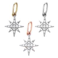 14K Diamond Starburst Charm