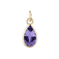 14K Amethyst Pear Shape Bezel Set Charm February Birthstone