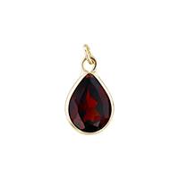 14K Garnet Pear Shape Bezel Set Charm January Birthstone