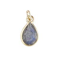 14K Labradorite Pear Shape Bezel Set Charm March Birthstone