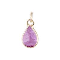 14K Pink Sapphire Pear Shape Bezel Set Charm September Birthstone