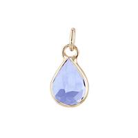 14K Tanzanite Pear Shape Bezel Set Charm December Birthstone