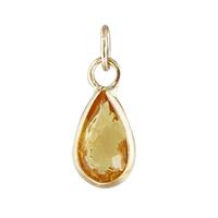 14K Yellow Sapphire Bezel Set Charm November Birthstone