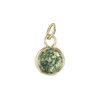 14K Green Sapphire Bezel Set Charm September Birthstone