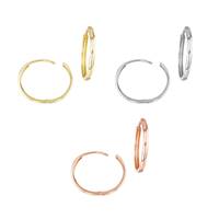 14K Round Plain Huggie Earring